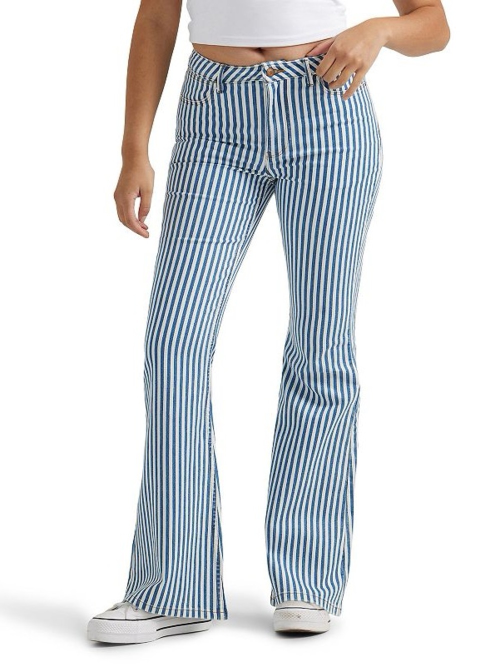 NWT WOMEN'S HIGH RISE FIERCE FLARE STRIPE JEAN 26x32